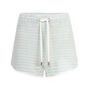 Blauw & Goud Gestreepte Terry Katoen Hotpants Nina Ricci , Blue , Dame...