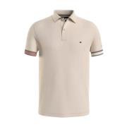 Flag Cuff Slim Polo Shirt Tommy Hilfiger , Beige , Heren