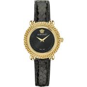 Greca Twist Leren Band Horloge Versace , Yellow , Dames