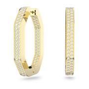 Dextera Pavé Hoop Oorbellen Wit Goud Swarovski , Yellow , Dames