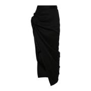 Zwarte Gedrapeerde Wollen Rok Vivienne Westwood , Black , Dames