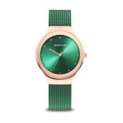 Klassiek Slim Design Groen Milanaise Horloge Bering , Yellow , Dames