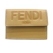 Pre-owned Leather wallets Fendi Vintage , Beige , Dames