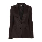 Bruine Wollen Textuur Jas Stella McCartney , Brown , Dames