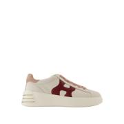 Beige Leren Sneakers - Ronde Neus Hogan , Beige , Dames