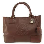 Pre-owned Leather handbags Loewe Pre-owned , Brown , Dames