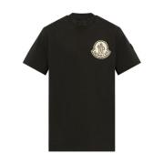 Zwarte T-shirts en Polos Moncler , Black , Heren