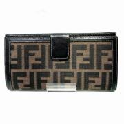 Pre-owned Leather wallets Fendi Vintage , Black , Dames