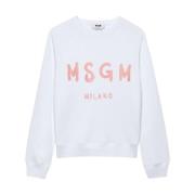 Witte Trui voor Vrouwen Msgm , White , Dames