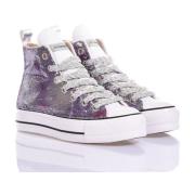 Aangepaste Zilver Violet Platform Sneakers Converse , Multicolor , Dam...