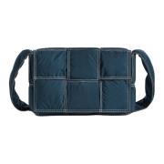 Blauwe Crossbodytas met Weefpatroon Bottega Veneta , Blue , Heren