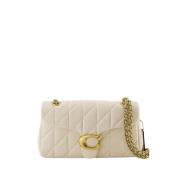 Witte Leren Crossbody Tas met Klep Coach , Beige , Dames