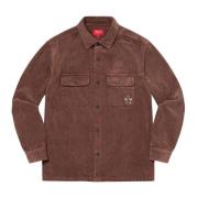 Ribfluwelen Shirt Bruin Supreme , Brown , Heren