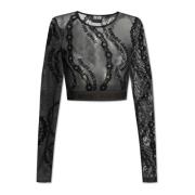 Top met logo Versace Jeans Couture , Black , Dames