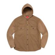 Beperkte Oplage Hooded Denim Shirt Bruin Supreme , Brown , Heren