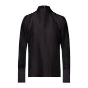 Doorschijnende Organza Blouse met Opstaande Kraag IVY OAK , Black , Da...