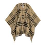 Poncho met franjes Burberry , Beige , Dames