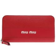 Pre-owned Leather wallets Miu Miu Pre-owned , Red , Dames