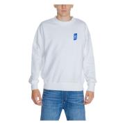 Katoen Fleece Heren Trui Replay , White , Heren