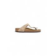 Suede Sandalen Herfst/Winter Collectie Birkenstock , Beige , Dames