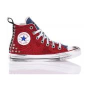 Zwart Rood Sneakers Ambachtelijke Stijl Converse , Red , Heren