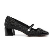 Glitter leren pumps Zwart Vierkante neus Jimmy Choo , Black , Dames