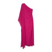 Fuchsia One Shoulder Jurk Max Mara , Pink , Dames