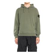 Hoodie in Jersey met Logo Badge Stone Island , Green , Heren