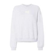 Grijze Trui Ribbel Trim Logo Alexander Wang , Gray , Dames