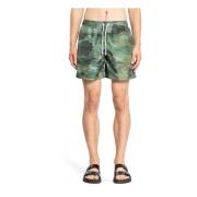 Camo Zwemshort Militaire Stijl Palm Angels , Green , Heren