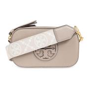 Grijze Pebble Leren Crossbody Tas Tory Burch , Gray , Dames