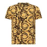 Barok Print Crew Neck T-shirt Versace , Yellow , Heren