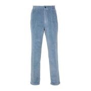 Lichtblauwe Corduroy Tapered Broek Incotex , Blue , Heren