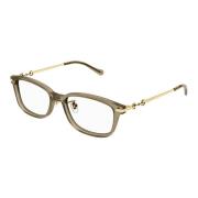 Bruin Goud Brillen Monturen Gucci , Yellow , Unisex