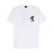 Witte Skater Katoenen T-shirt PS By Paul Smith , White , Heren