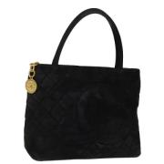 Pre-owned Suede totes Chanel Vintage , Black , Dames