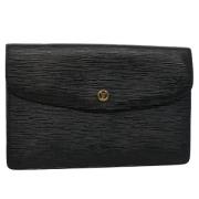 Pre-owned Leather clutches Louis Vuitton Vintage , Black , Dames