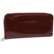 Pre-owned Leather wallets Cartier Vintage , Red , Dames