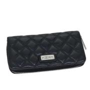 Pre-owned Leather wallets Chanel Vintage , Black , Dames