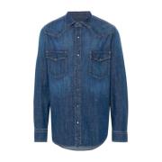 Denim Western Style Blauw Overhemd Jacob Cohën , Blue , Heren