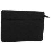 Pre-owned Leather clutches Louis Vuitton Vintage , Black , Dames