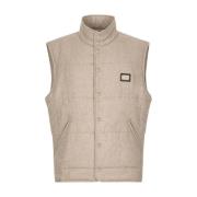 Stijlvolle Vest met Uniek Ontwerp Dolce & Gabbana , Beige , Heren