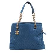 Pre-owned Leather chanel-bags Chanel Vintage , Blue , Dames