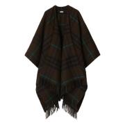 Comfortabele Cape voor Stijlvolle Look Burberry , Black , Dames