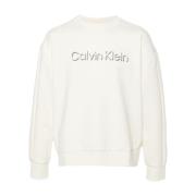 Witte Sweater met Voor CK Print Calvin Klein , White , Heren