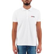 Wit Katoenen Poloshirt met Contrasterend Logo Diesel , White , Heren