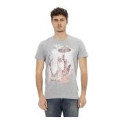 Action T-shirt met Logo Patroon Trussardi , Gray , Heren