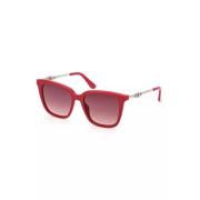 Chique Paarse Vierkante Zonnebril Guess , Red , Dames