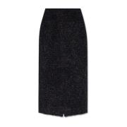 Tweed Rok Balenciaga , Black , Dames