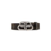 Leren riem Balenciaga , Brown , Heren